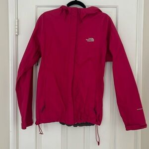 NORTH FACE WOMENS Pink HyVent 2.5L Hooded Rain Jacket size Medium